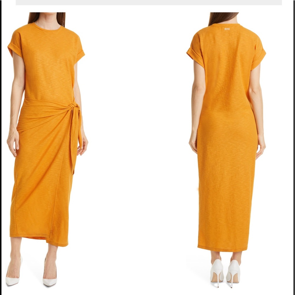 🔥🔥BOSS HUGO BOSS Elysida Faux Wrap T-Shirt Dress